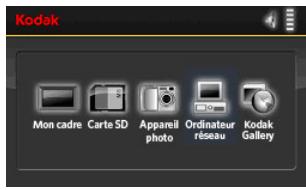 KODAK EX811 - Écran d'accueil : sources de photos et réglages - 1