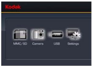 KODAK S510 - Home screen—picture sources and settings - 1
