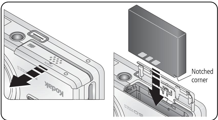 KODAK V530 - Loading the battery - 1