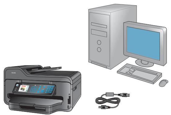 KODAK ESP 9 ALL-IN-ONE PRINTER - Connexion par câble USB - attendre avant de brancher le câble - 2