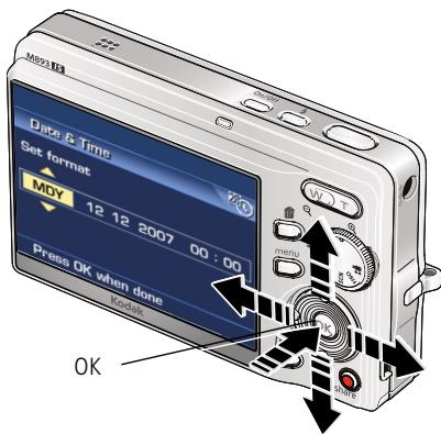 KODAK M893 IS - Setting the language, date/time - 1