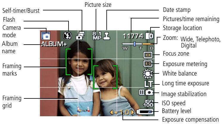 KODAK M893 IS - Understanding picture-taking icons - 1