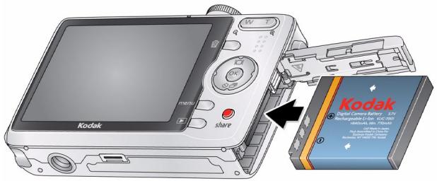 KODAK MX1063 - Loading the KLIC- 7001 battery - 1