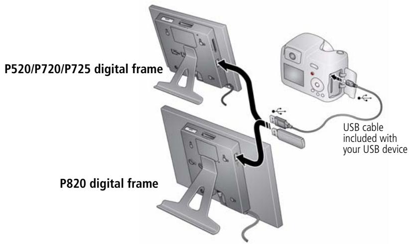 KODAK P520 - Connecting a digital camera or other USB device - 1