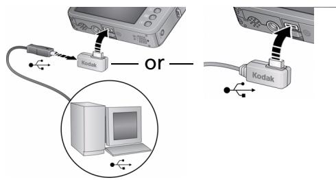 KODAK V1273 - Kodak USB cable and a USB computer port - 1
