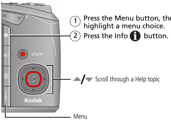 KODAK Z1015 IS - Getting help from your camera - 1