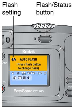 KODAK CX6200 - Setting the Flash Mode - 1