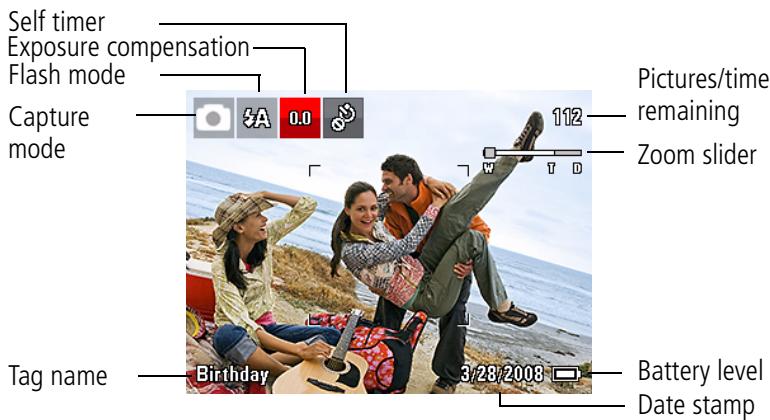 KODAK M380 - Understanding the picture-taking icons - 1