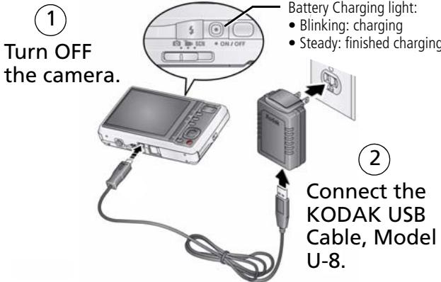 KODAK M420 - Loading and charging the battery - 2