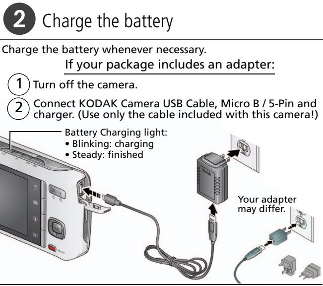 KODAK M550 - Attach the strap, load the battery - 3