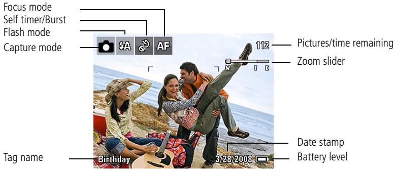 KODAK Z980 - Understanding the picture-taking icons - 1
