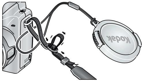 KODAK ZD710 - Attaching the lens cap and strap - 3