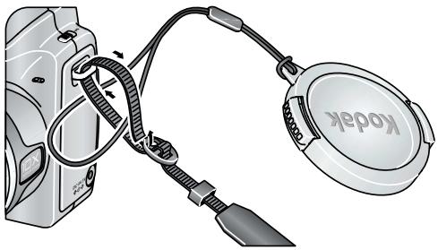 KODAK ZD710 - Attaching the lens cap and strap - 2