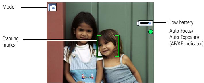 KODAK ZD710 - Capture modes—shutter pressed halfway - 1