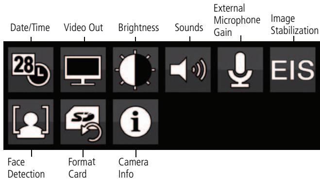 KODAK ZI8 - Accessing the settings menu - 2