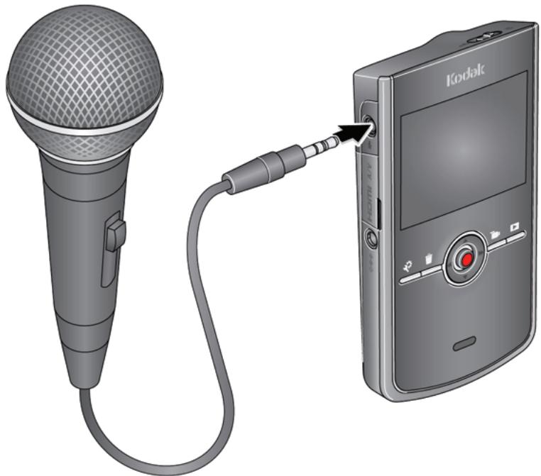 KODAK ZI8 - Using an external stereo microphone - 1