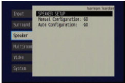 HARMAN KARDON AVR 347 - Step Three – Manual Setup Menu - 1