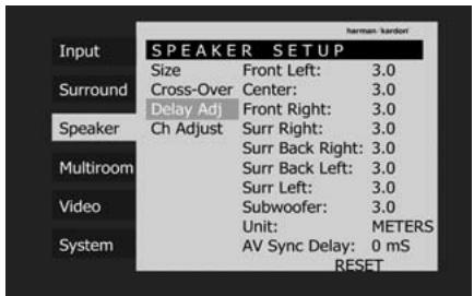 HARMAN KARDON AVR 350 - Delay Settings - 1