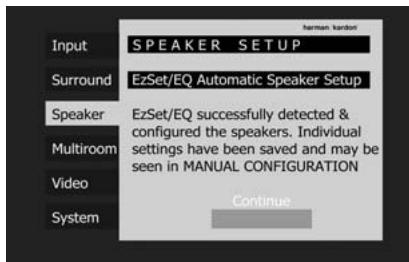HARMAN KARDON AVR 350 - Automated Speaker Setup Using EzSet/EQ - 11