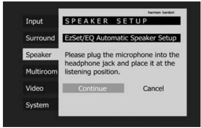 HARMAN KARDON AVR 350 - Automated Speaker Setup Using EzSet/EQ - 2
