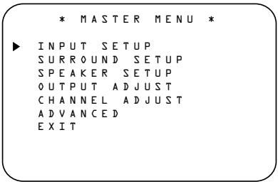 HARMAN KARDON AVR 3550 - Selecting the On-Screen display - 1