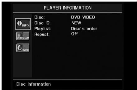 HARMAN KARDON CINEFORTUNE 11 - Using the Player Information Menu - 1