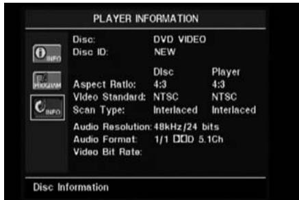 HARMAN KARDON CINESPECIAL - Utilisation du menu player information - 2