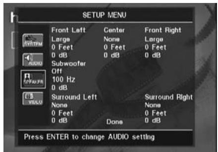 HARMAN KARDON CINESPECIAL - Sous-menu de réglages audio - 1
