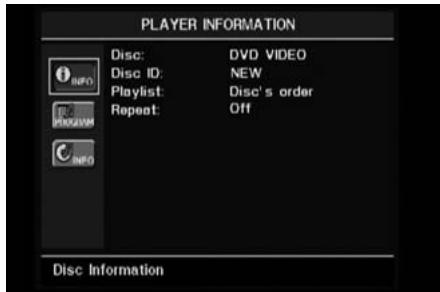 HARMAN KARDON CINESPECIAL - Utilisation du menu player information - 1