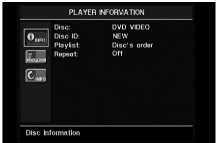 HARMAN KARDON CINESPECIAL 29 - Utilisation du menu player information - 1