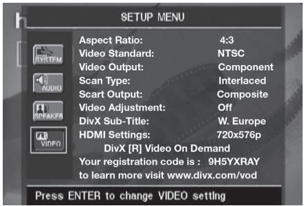 HARMAN KARDON CINESPECIAL 29 - Réglages vidéo - 1