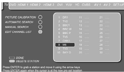 HARMAN KARDON DL 240HD - Edit Channel List (For analog TV only) - 1
