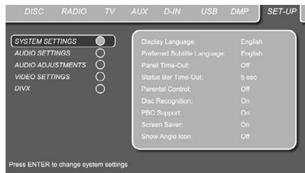 HARMAN KARDON DL 240HD - System Settings - 1