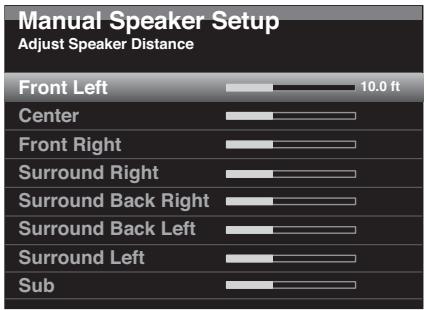 HARMAN KARDON AVR 265 - Réglez la distance des enceintes - 1