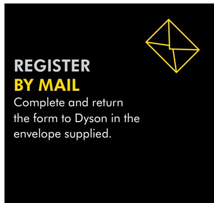 DYSON AM03 - EASY WAYS TO REGISTER YOUR FREE 2 YEAR GUARANTEE - 3