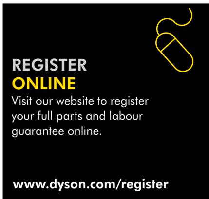 DYSON AM03 - EASY WAYS TO REGISTER YOUR FREE 2 YEAR GUARANTEE - 1