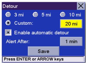 MAGELLAN 6000T - Select Detour Options. - 2