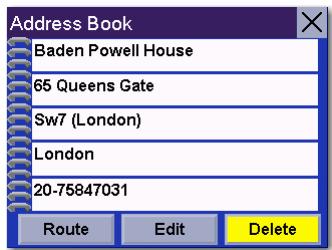 MAGELLAN 6000T - Deleting an Address - 2