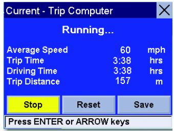 MAGELLAN 6000T - Stopping or Starting the Trip Computer - 1