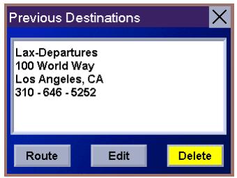 MAGELLAN 860T - Deleting A Previous Destination - 2