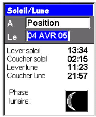 MAGELLAN EXPLORIST 500 - Accéder à la fonction soleil/lune - 1