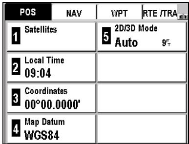 MAGELLAN FX324 MAP - Position Menu - 1