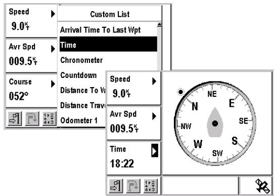 MAGELLAN FX324 MAP - Choosing the Information Displayed in the Configurable Window - 2