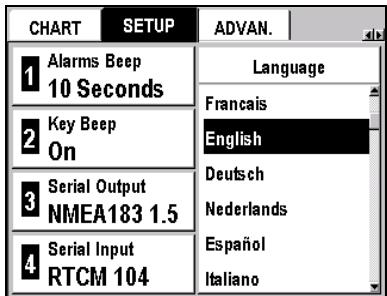 MAGELLAN FX324 MAP - Choosing the Display Language - 2