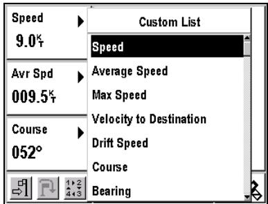 MAGELLAN FX324 MAP - Choosing the Information Displayed in the Configurable Window - 1