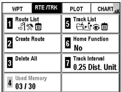 MAGELLAN FX324 MAP - Route and Track Menu - 1