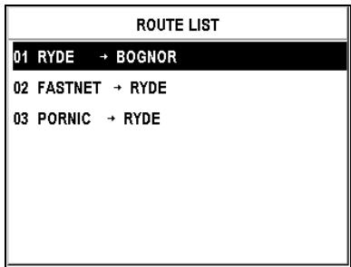 MAGELLAN FX324 MAP - List of Routes - 1