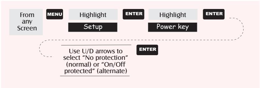 MAGELLAN MERIDIAN COLOR - Selecting Alternate Power On/Off - 1