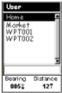 MAGELLAN MERIDIAN COLOR - Step 4: Select GOTO Destination Waypoint from the User Category. - 1