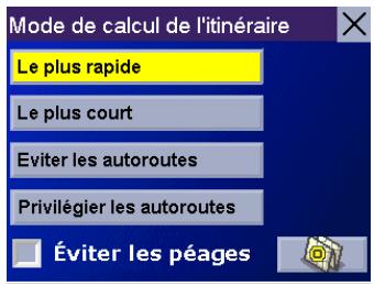 MAGELLAN ROADMATE 6000T - Choisir le mode de calcul de l'itinéraire - 1